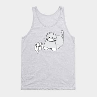 Corona Cat White Gloves Green Back Tank Top